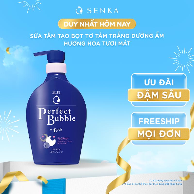 SENKA Sữa tắm dưỡng ẩm hương hoa linh lan và hoa nhài SENKA PERFECT BUBBLE FOR BODY FLORAL PLUS N 500ML