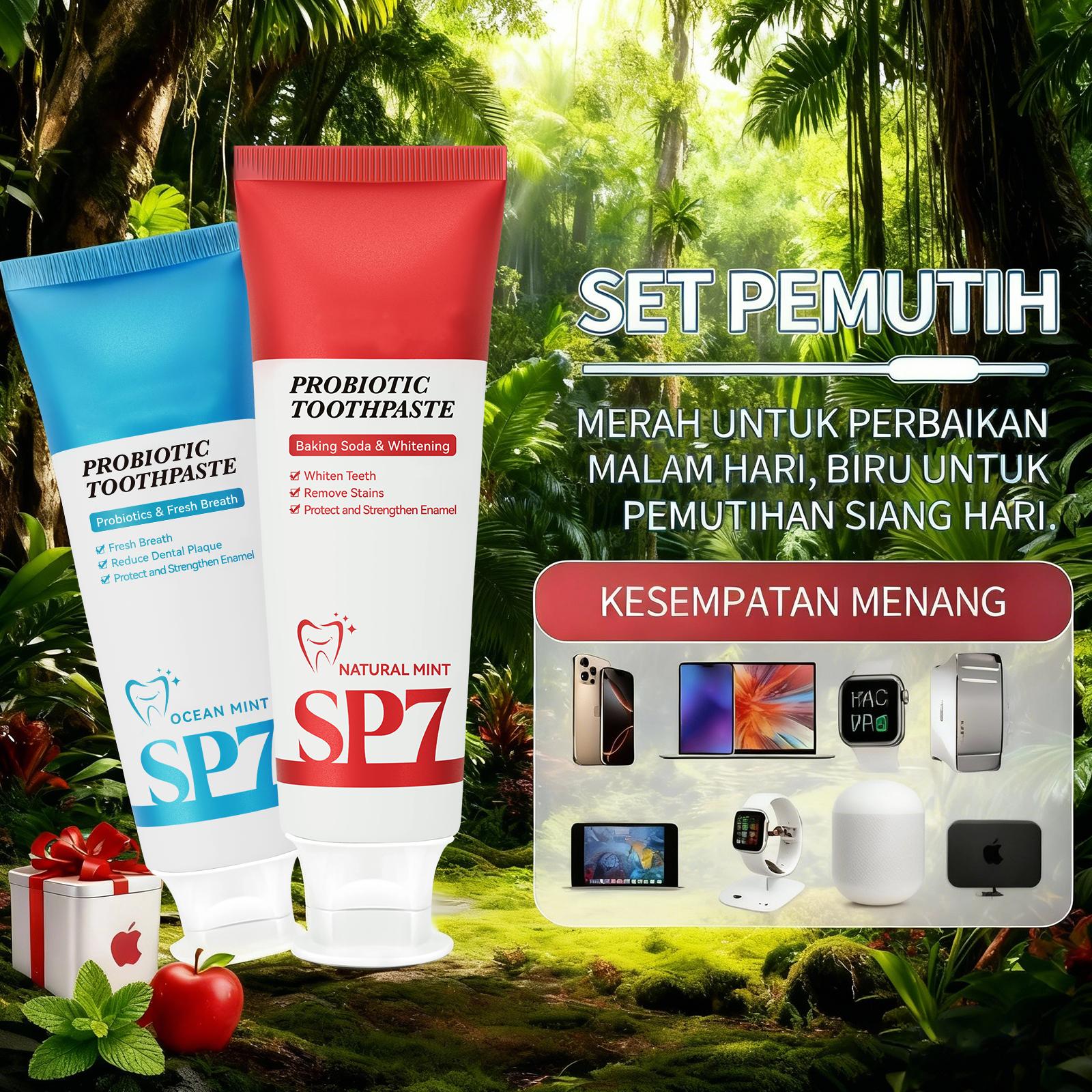 【Pengiriman Biru Merah Acak】Pasta Gigi Probiotic Mint Ringan untuk Kesegaran Napas dan Kebersihan Mulut