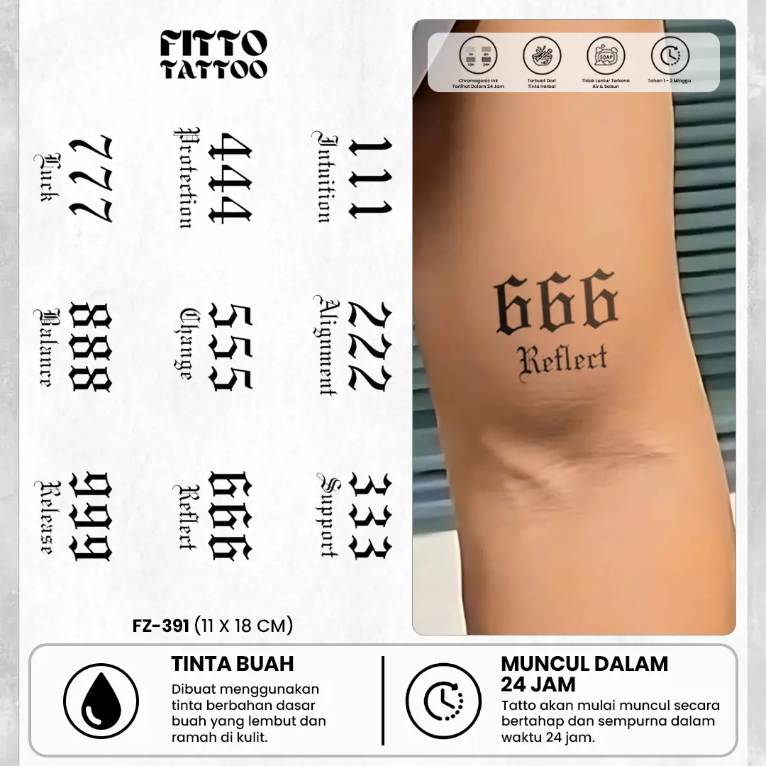 Tatto Temporer Fruit Ink Triple Number Tatto Temporer Angka Romantic Numbers Meaning Premium