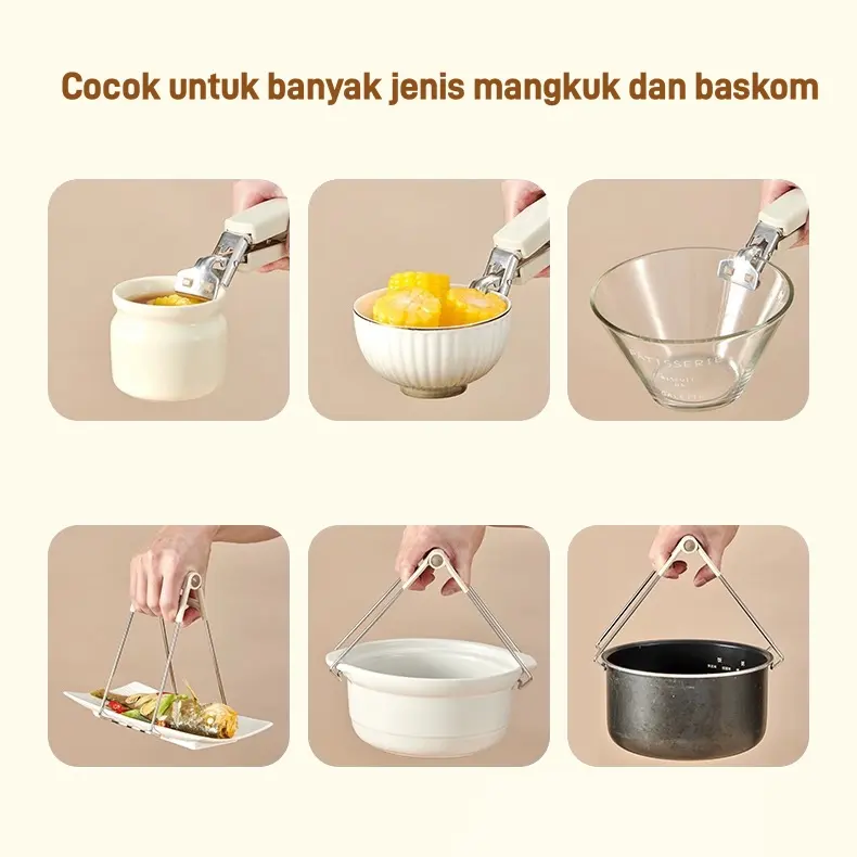Penjepit Mangkuk / Penjepit Anti-Panas / Alat Dapur / Penjepit Mangkuk, Piring, Kukusan / Penjepit Anti-Selip dan Anti-Panas / Pengangkat Piring / Alat Dapur Serbaguna 2