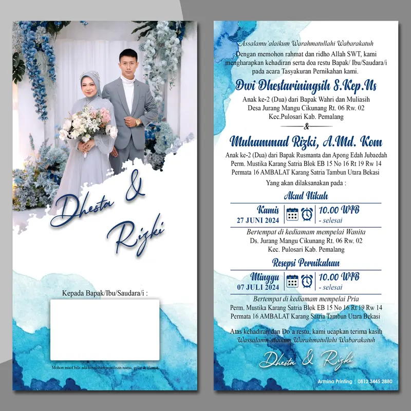 [50pcs]Undangan Pernikahan Murah Custom Mewah Elegan Simpel Unik 4