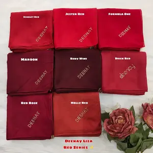 Hijab Deenay Original Liza Red Series Kerudung Segi Empat Deenay Variant Merah