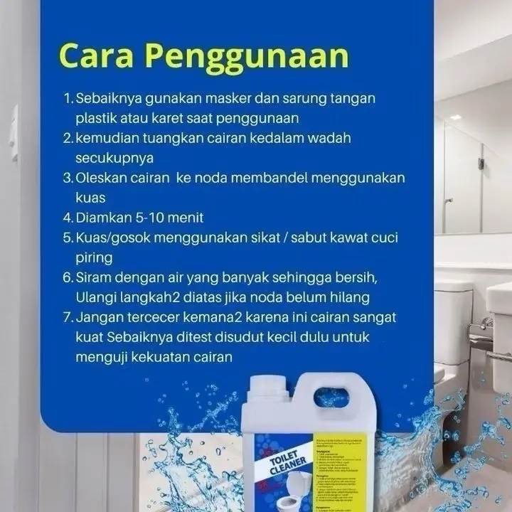 SONIC Toilet Cleaner pembersih kerak toilet keset kamar Pembersih Noda Kerak Toilet Kloset 1 Liter Produk 100% original ampuh Pembersih Kerak Toilet Kemasan 1 Liter / Keramik / Kran / Stainless / Kloset / Cairan Ajaib By Sonic Shower 4