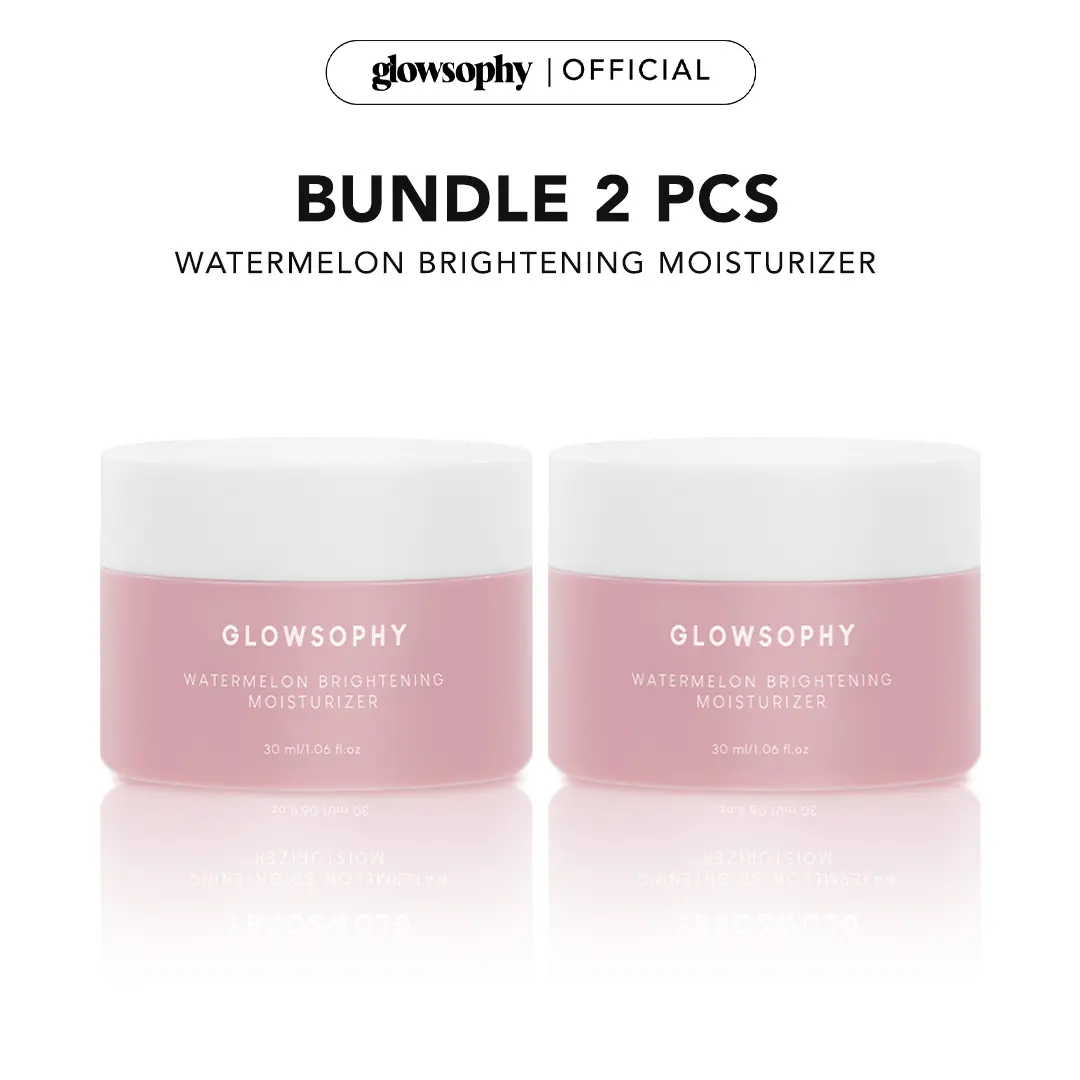 Glowsophy Bundle 2 Pcs Watermelon Brightening Moisturizer Niacinamide Mugwort Gel Day and Night Skincare 30 ml