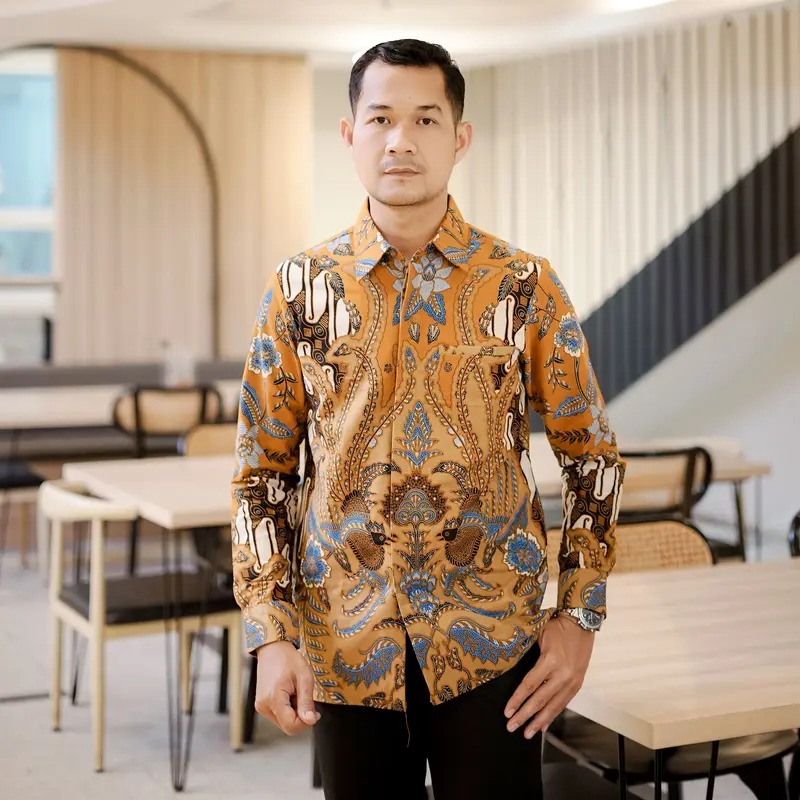 Batik Trikot_Batik Couple Lapis Furing Trikot Model Lengan Panjang Katun Motif Monalisa Coklat Jumbo S/M/L/XL/XXL/XXXL/XXXXL Busui Frendly Baju Tunik Wanita Atasan Kerja 6