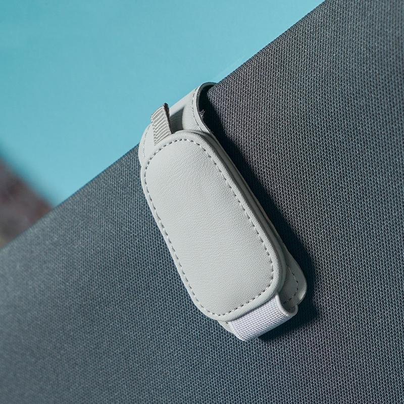 Product Introduction of Magnetic PU Leather Sunglass Holder Clip Sun Visor Glasses Card Clip Holder Interior Car Accessories 6