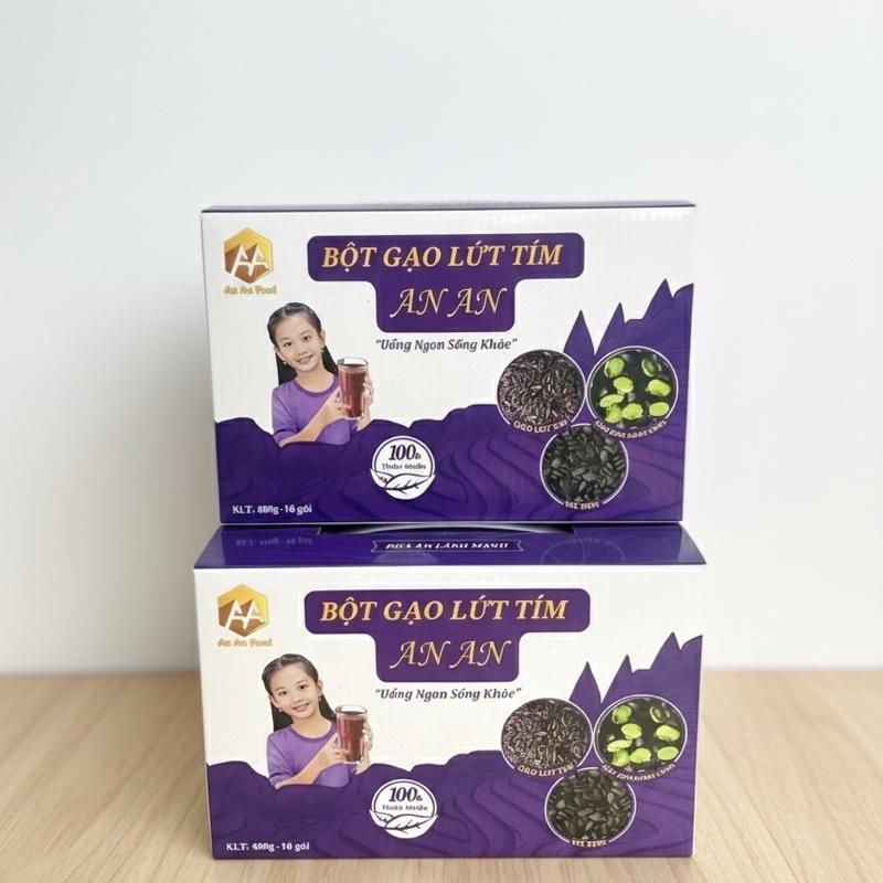  ANAN Bột gạo lứt Tím Đậu đen xanh lòng Mè đen   Combo 2 hộp 800gam- 32 gói   uông Healthy  thanh lọc ,thực dưỡng  đẹp da  ăn kiêng 