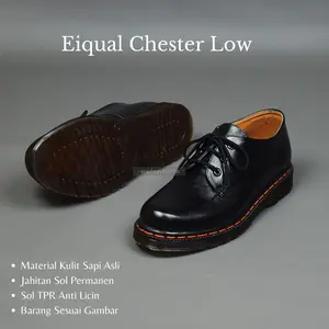 Sepatu Low Boots Shoes Kerja Pria Kulit Asli WETAN Eiqual Chester Low Ukuran Jumbo Besar Big Size 38 49 High Quality