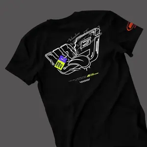 Kaos Printing Hitam Desain Tangan Cyberpunk, Kaos Street Style Modern Nyaman Dipakai Styijgnvdlh  Kicf