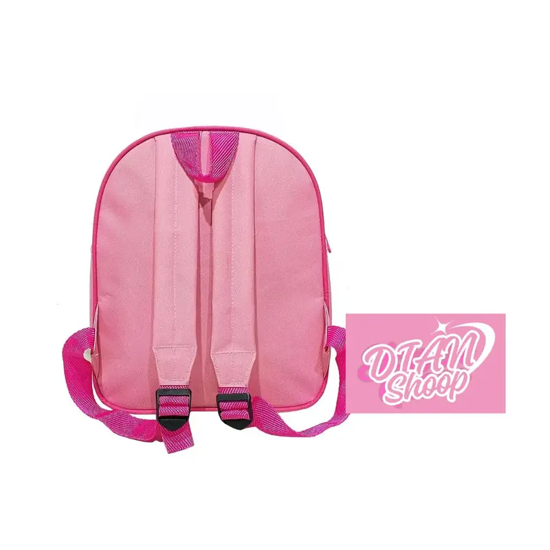 Tas Ransel LABUBU Tas Anak perempuan Sekolah PAUD TK SD Tas Ransel 2 in 1 Karakter LABUBU FREE Tas Slempang Bulat - Merah Muda 7