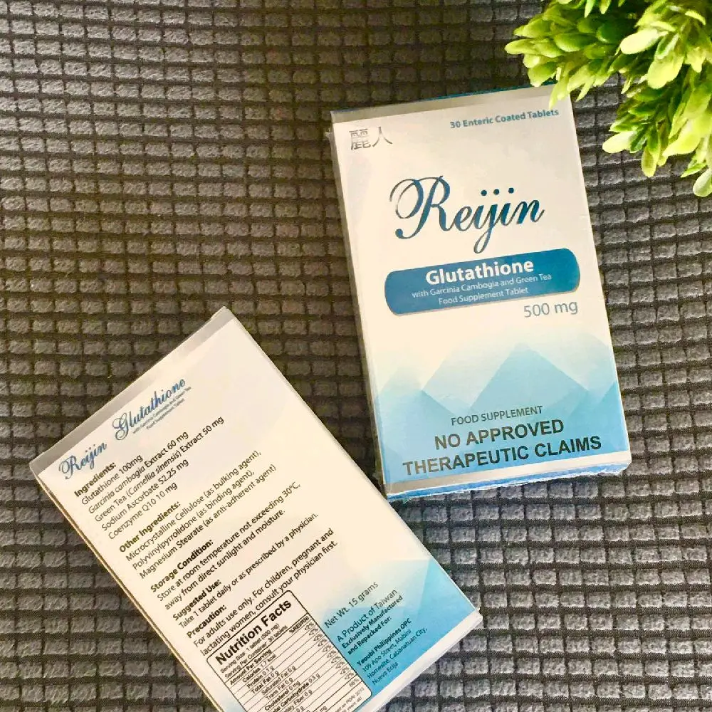 reijin glutathione fda approved Reijin Glutathione (1 box 30 tablets ) with Garcinia Cambodia and green tea  Supplement Healthcare 500 mg