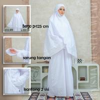 Gambar Perlengkapan Umroh Haji Wanita Gamis Putih Ihrom Kantong Depan Bahan03 - Putih, M dari Raisma Muslim Wear Kota Tangerang 1 Tokopedia