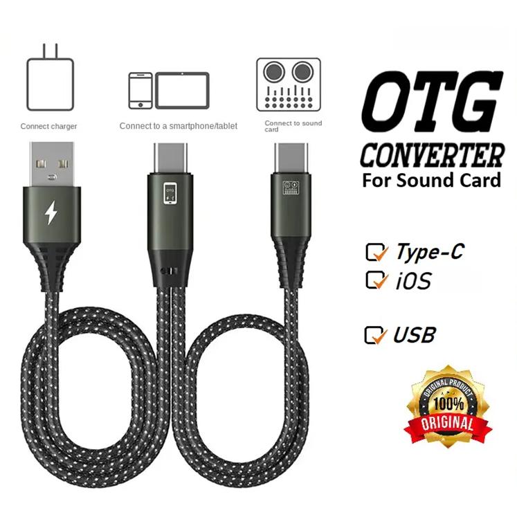 Bộ chuyển đổi OTG card âm thanh chất lượng cao 2 trong 1, bộ phân tách cổng Type‑C/Micro‑USB, cáp OTG cho âm thanh iOS, cáp card âm thanh, bộ chuyển đổi OTG dành cho điện thoại di động iOS có cổng Type‑C