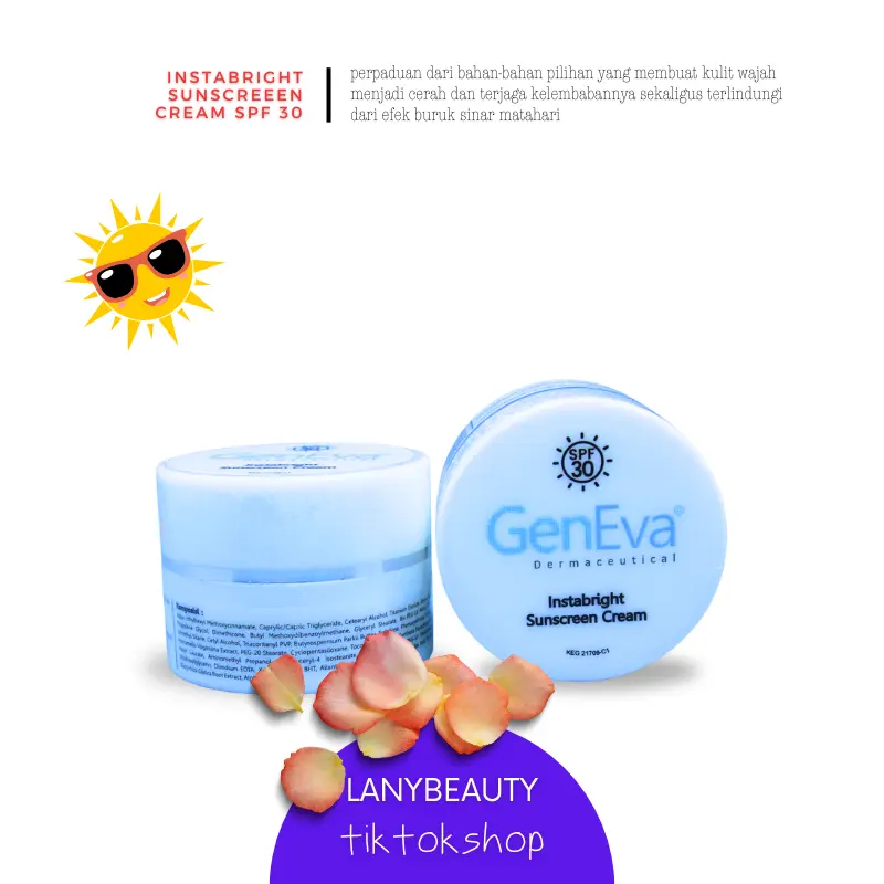 Geneva Instabright Sunscreen Cream SPF 30 with Moisturizer n Brightener 10 gram 1