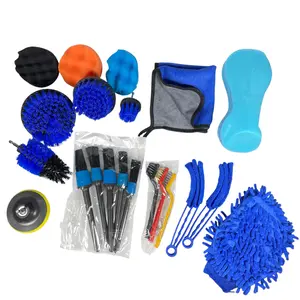 VIROS Set Sikat Poles Mobil 22in1: Detailing Lengkap untuk Interior & Eksterior.  Solusi praktis membersihkan mobil dengan berbagai sikat berkualitas, termasuk sikat nilon, stainless steel, logam, busa poles, dan microfiber.  Termasuk tas penyimpanan.