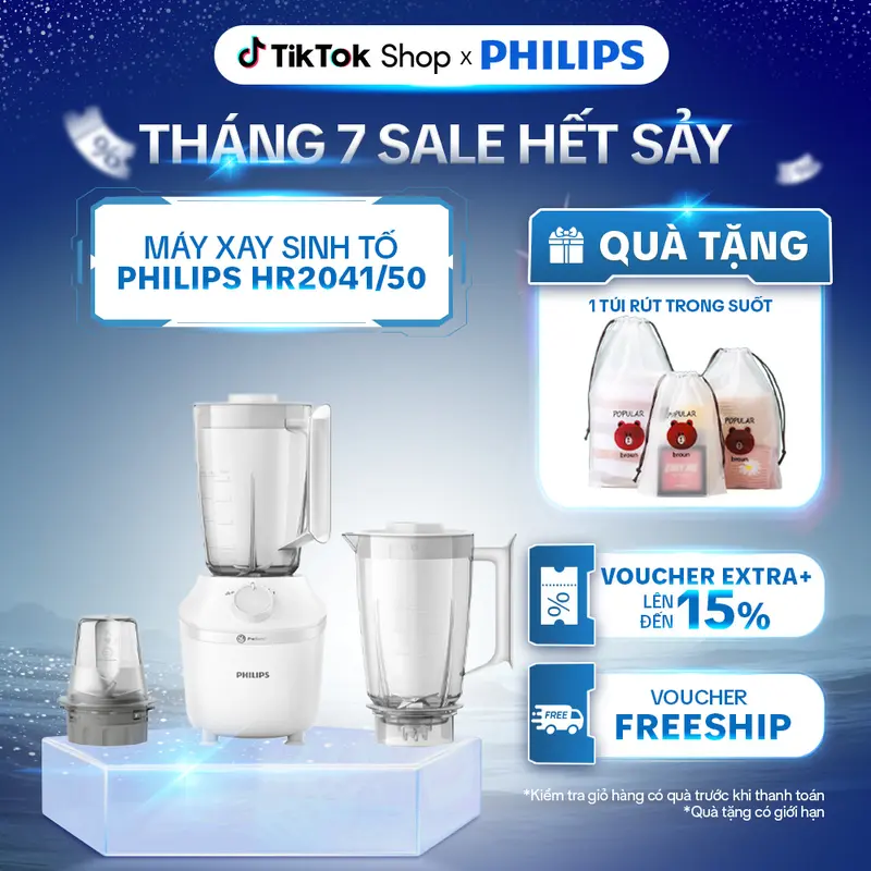 [DEAL SỐC] Máy xay sinh tố PHILIPS HR2041/50 | 450W Công Nghệ ProBlend Crush 1L Cối Nhựa Dễ Vệ Sinh Bảo Hành 2 Năm Hàng Chính Hãng 0