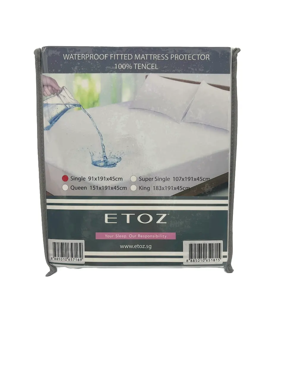 ETOZ Tencel Waterproof Fitted Mattress Protector - Tencel fabric- Mattress Protector- 4 sizes