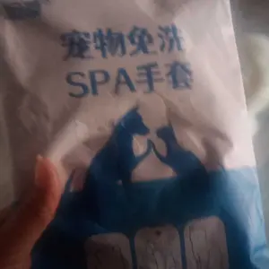 sweetie pie TISU GLOVE MANDI TISU BASAH ISI 6 Tisu Basah Kucing Anjing - Sarung Tangan Pet Grooming - Sarung Tangan Mandi Tanpa Air Tanpa Bilas kapas asopa