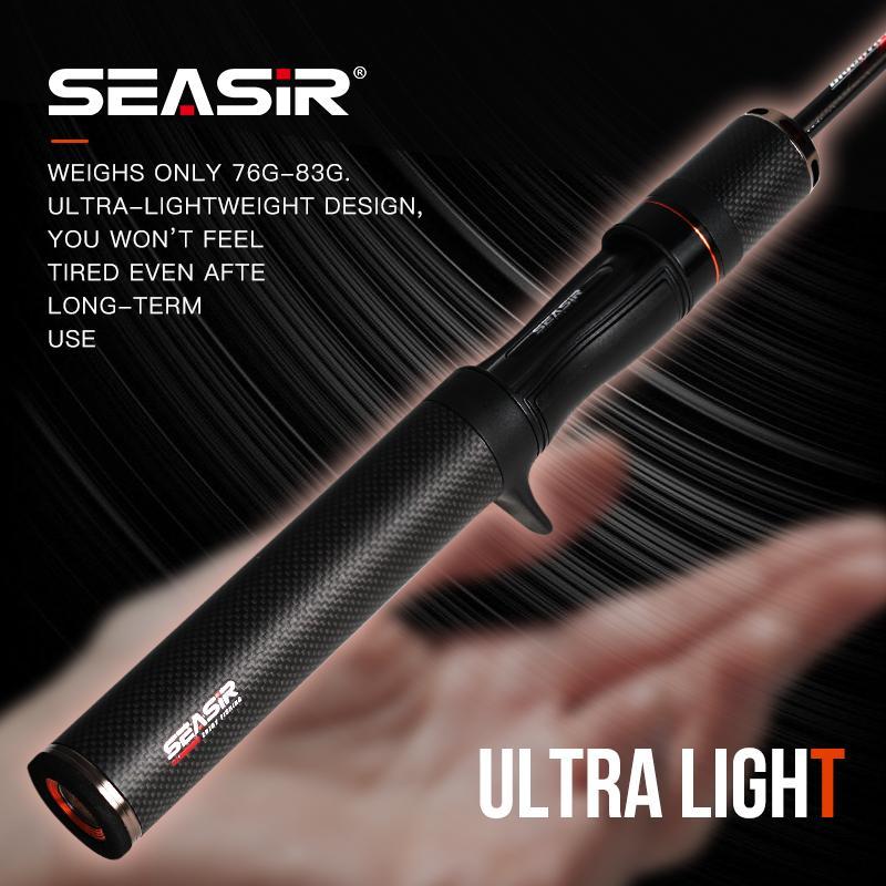 Cần Câu Cá Mũi Tên Màu Đen, SEASIR, Vòng Dẫn Hướng FUJI O Carbon 1.5M BFS Siêu Nhẹ 76G Trọng Lượng Mồi 0.8-10G Núm Âm Thanh Cần Câu Cá 4