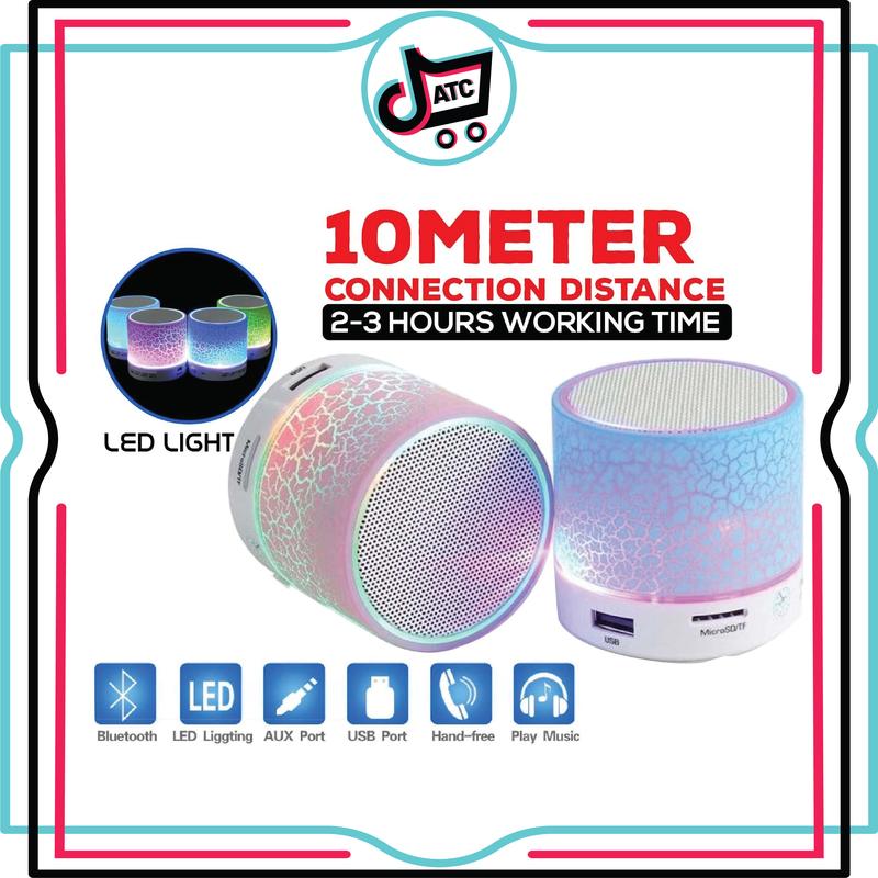 ATC • Colorful 7 Colours LED Light Mini Portable Bluetooth Speaker ...