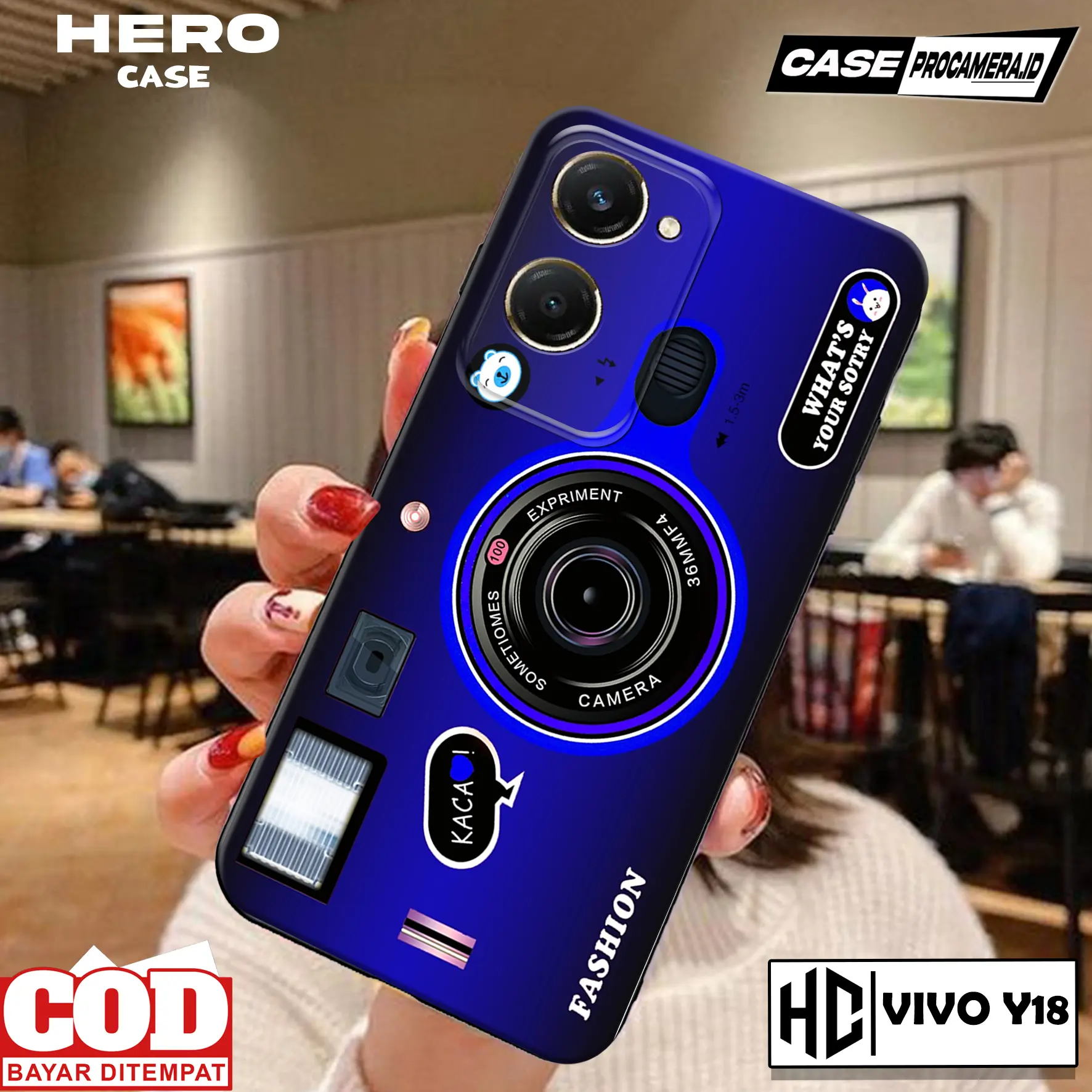 Case For VIVO Y18 - casing VIVO Y18 Kamera - Case Custom - Case Pro Camera - Softcase - Kesing - Hardcase Premium Glosy 2D - Softcase Glass - Softcase Glosy - Hero Case Cassing Silikon Glossy