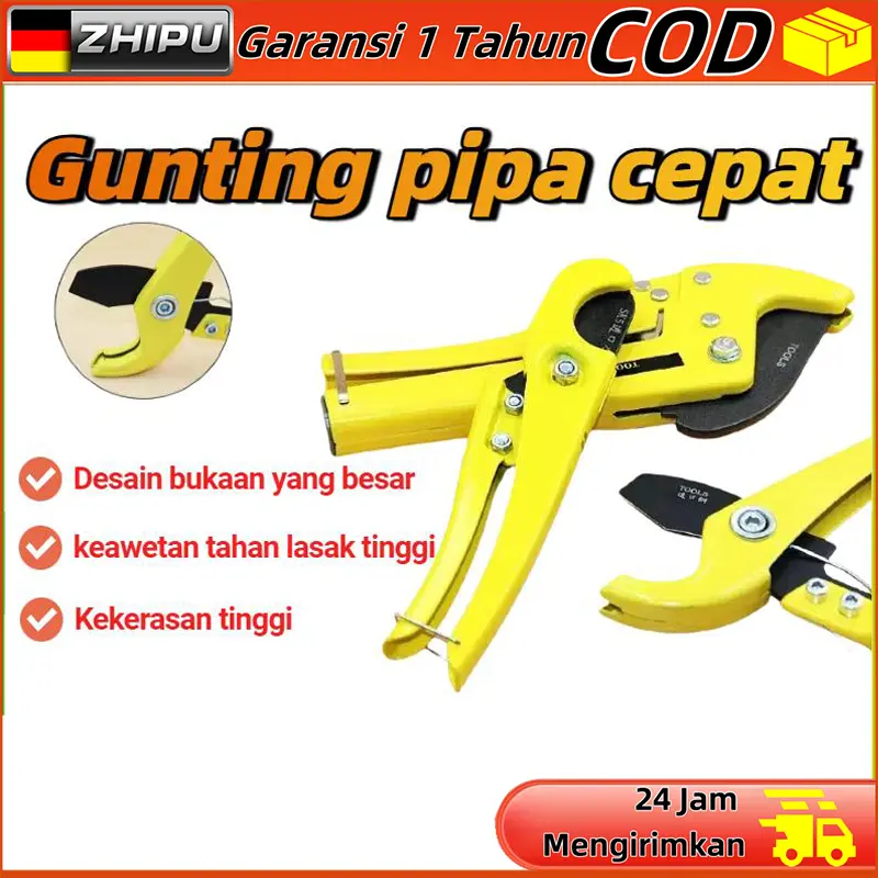 ZHIPU Gunting Pipa PVC Gunting Pemotong Pipa 32mm/42mm - Mesin Pemotong Pipa Aluminium + Alat Pemotong Pipa Baja PPR, PVC, HDPE, PEX Pemotong Pipa 32-42mm