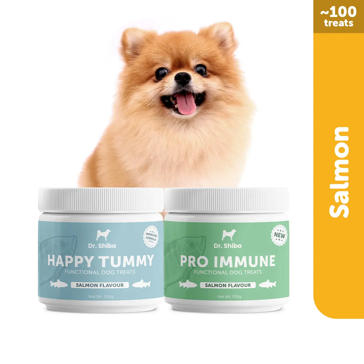 Dr Shiba Pro Immune & Happy Tummy Healthy Dog Treats | Dog Essentials | Dog Vitamins, Dog Probiotics, and More |Appetite Booster For Dogs| Boosts Immunity and Supports Digestive Health | Ensures Your Pet's Wellness and Happiness