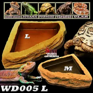WD005 WATER DISH FEEDINGDISH WADAH MAKANAN MINUMAN ULAR CORNSNAKE BALLPHYTON BEARDED DRAGON BD DUNNER NAGA BERJANGGUT IGUANA HIJAU KADAL TORTOISE SULCATA KURA-KURA DARAT VARANUS SALVA SAVMON TEMPAT MAKAN MINUM MANGKUK HEWAN REPTILE