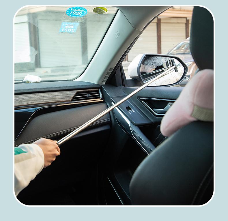 Product Introduction of Telescopic Rearview Mirror Squeegee Retractable Double-side Rod Window Cleaner Squeegee Wiper Brush Glass Cleaning Tool 22