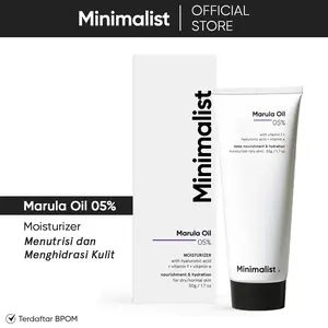 Minimalist 5% Marula Oil Moisturizer dengan Hyaluronic Acid & Vitamin E | Kulit Kering | 50G