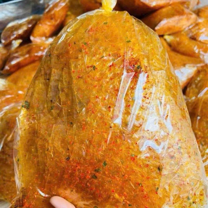 Bánh tráng lá sate tôm cay cay mặn mặn bịch 500gram