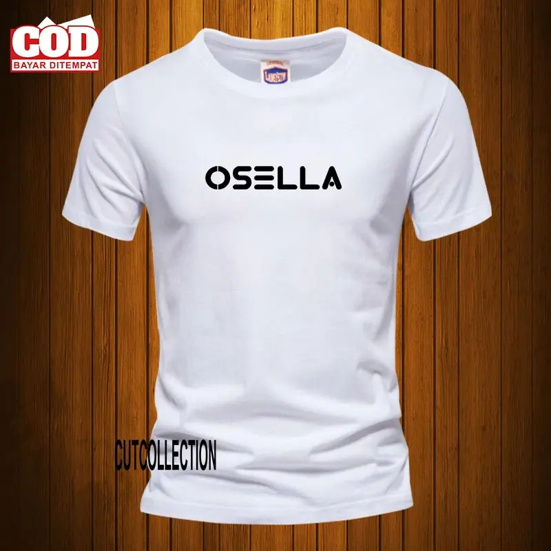 Baju Kaos Pria Lengan Pendek / Baju Kaos Osella Text Hitam / TShirt Distro Cotton Combed 30s Premium 6