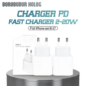 Borobudur Holog -Best Seller Paket For Charger iPhone 20W/35W + Kabel Lightning Ori - Harga Spesial, Kompatibel Penuh iPhone 8-17