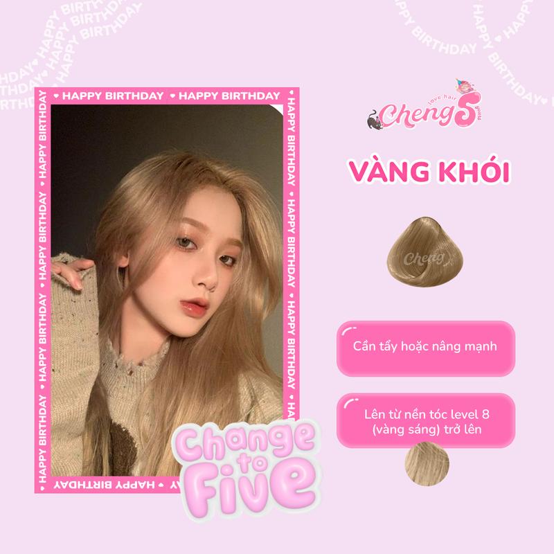 Thuốc nhuộm tóc VÀNG SÁNG KHÓI - VÀNG TRO - VÀNG KHÓI không cần thuốc tẩy tóc | Chenglovehairs Chenglovehair
