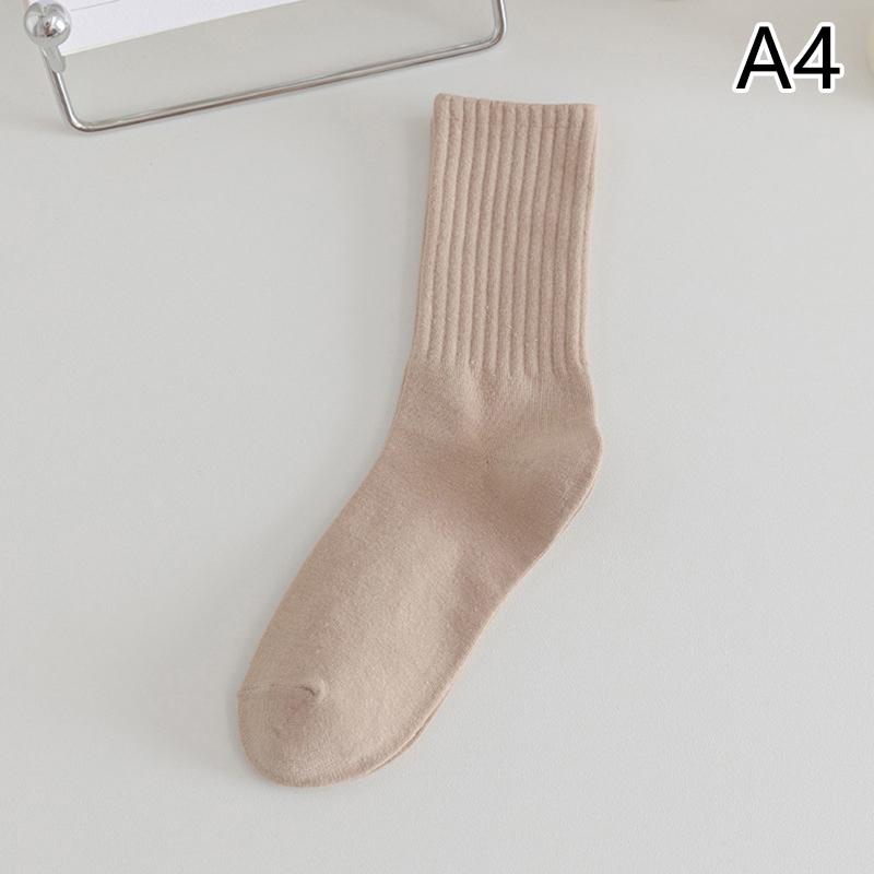 Product Introduction of Black White Women Socks Autumn Winter Middle Tube Sock Korean Japanese Ins Trend Cotton Coffee Retro Designer Socks for Student 12