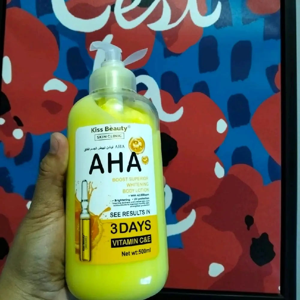 (RIJECK) Kiss Beauty Aha Body Lotion 500ml - Mencerahkan Sebagai Body Booster