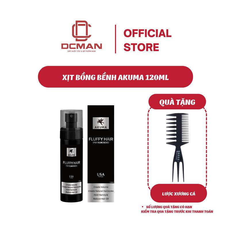 Xịt Tạo Phồng Akuma Fluffy Hair 120Ml Giúp Tóc Bồng Bềnh - Tạo phồng tóc kiềm dầu tốt phù hợp cho cả Nam và Nữ