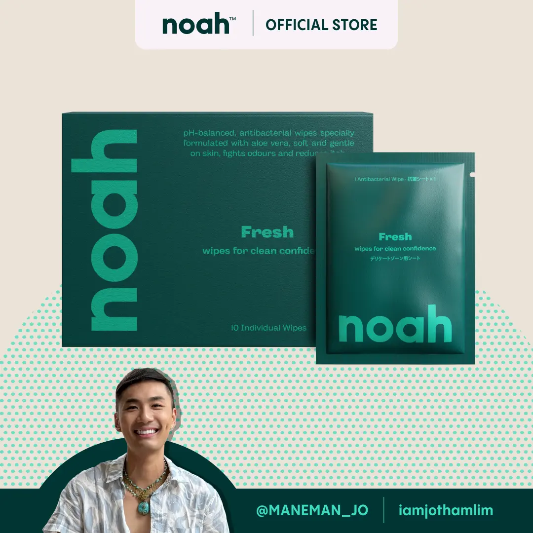 Noah FRESH Intimate Wipes 10s | Anti-bacterial, Alcohol-free, PH-balanced, Cooling