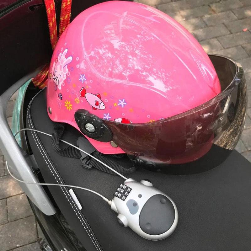 Product Introduction of Motorcycle Helmet Lock Electric Vehicle Helmet Anti-theft Combination Lock Suitcase Wire Lock N4N8 27