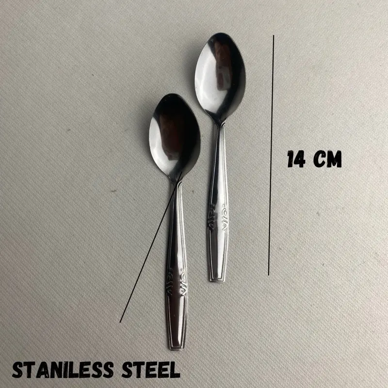 Sendok Teh Kecil Bahan Stainless Steel ( 6 pcs - 1 Lusin ) Sendok Kopi&Teh, Sendok Mini Merah Kitchenware es