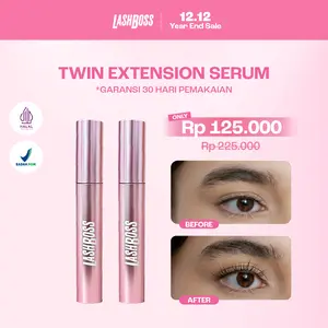 Twin Pack! LashBoss Serum Bulu Mata Dan Alis -  Lash and Brow Serum for Eyelash Extension anti rontok dan botak untuk eyelash extension yang bisa Membantu Menebalkan Eyelash Kalian tanpa Maskara | Bulu Mata natural | Bulu Mata Lentik | Serum Bulu Mata