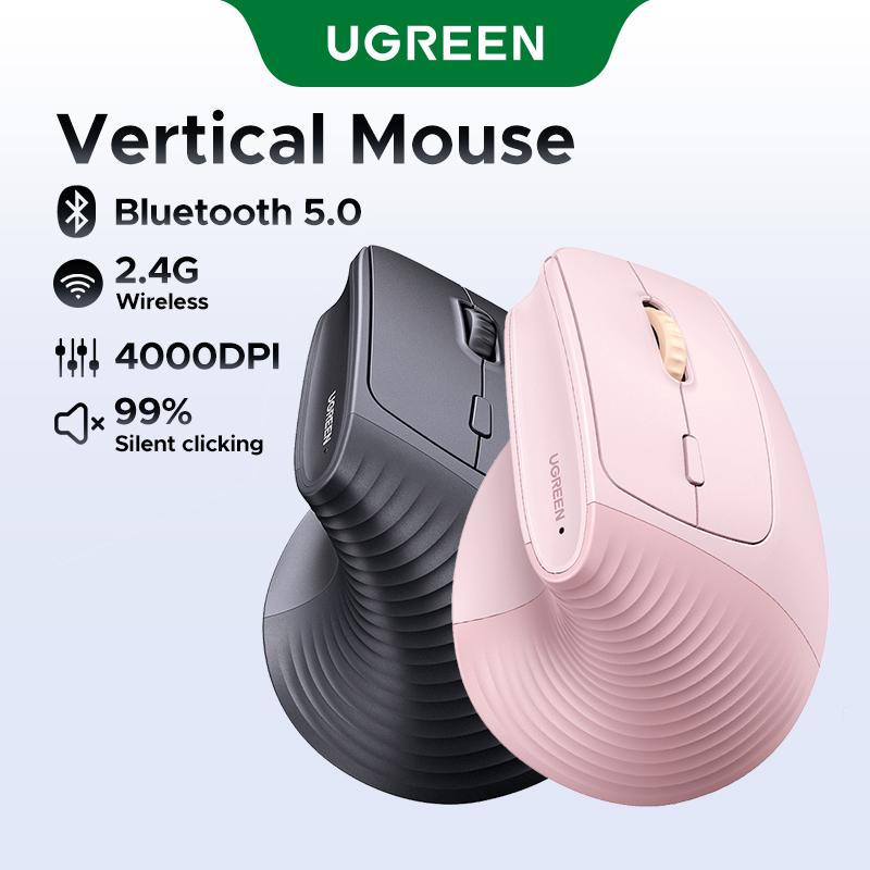 UGREEN Nhấp vào im lặng 4000DPI Chuột không dây công thái học dọc dành cho máy tính xách tay PC Windows và Mac OS