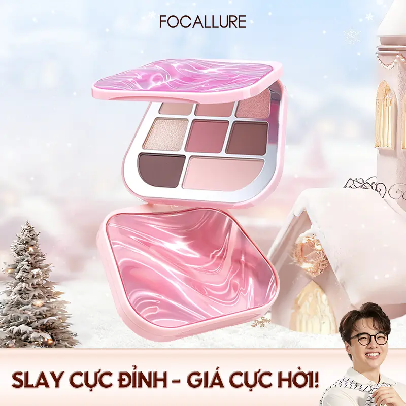 Bảng phấn mắt FOCALLURE 9.6g / 1 PC Sắc tố cao Dưỡng ẩm Chống nhòe Phấn mắt chống nước lâu trôi