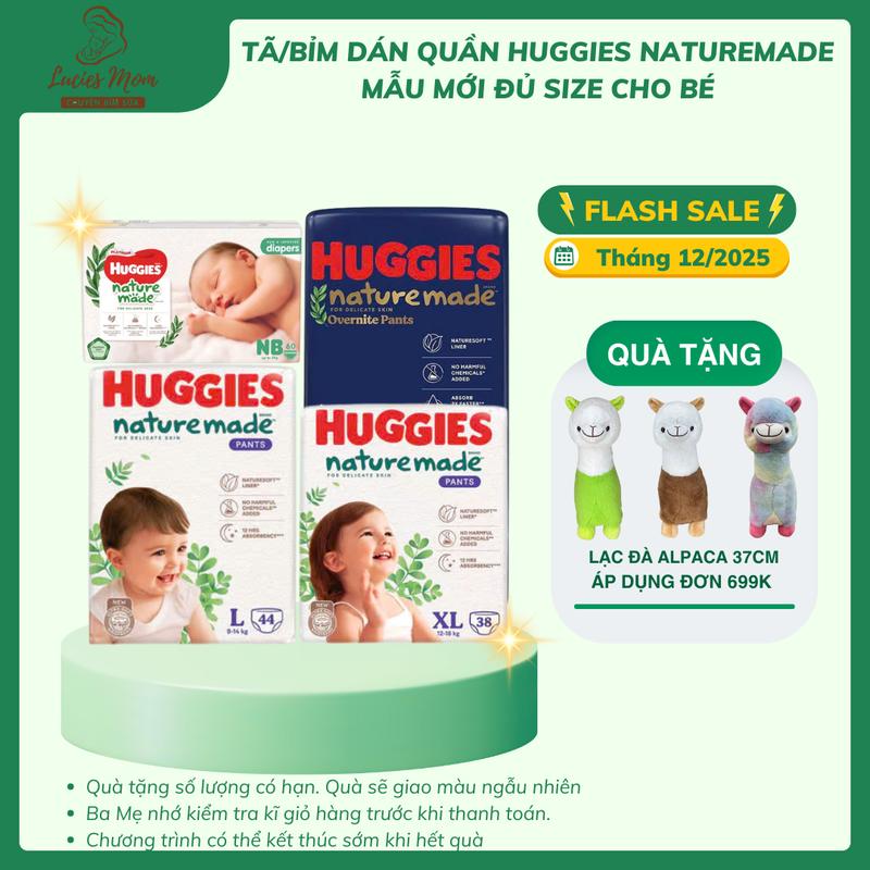 Cao Cấp Tã Bỉm Dán Quần Huggies Platium Naturemade đủ size NB S M L XL XXL cho bé - Lucie's Mom