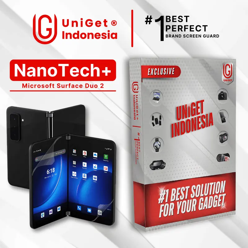 UniGet EPU BIO GENESIS Hydrogel for Microsoft Surface Duo 2 / Screen Guard (Nanotech+ 100% Recycle) Premium Hidrogel Anti-Scratch Protector Tempered Gorilla Glass 5 6 7 Anti Gores Full Cover Smart Phone Watch Handphone Gadget Tab Laptop Kamera