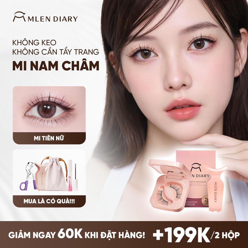 Mlen Diary - Mi Giả Nam Châm Mềm MI TIÊN NỮ Fairy Eyelashes Lông Mi Giả Từ Tính An Toàn, Tái Sử Sụng, Chất Lượng Cao, Chuyên Nghiệp, Dễ Gắn, Dễ Sử Dụng, Tự Nhiên Và Nhẹ Nhàng