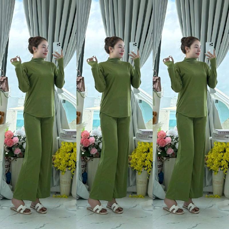 BỘ CỔ LỌ QUẦN SUÔNG ÁO VẠT BẦU TAY SỎ NGÓN FOM 40-65KG CHẤT TĂM LẠNH