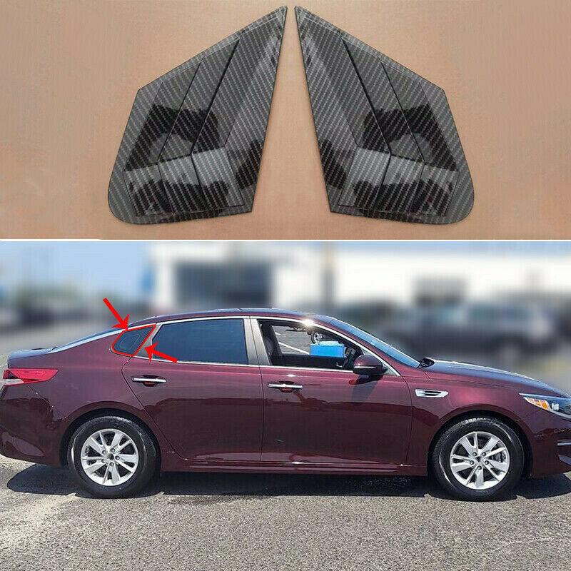 Product Introduction of 2PCS ABS Carbon Fiber Style Car Rear Vent Window Side Shutter Scoop Louver Cover Trim Sticker For Kia Optima K5 2016 2017 2018 2019 2020 1