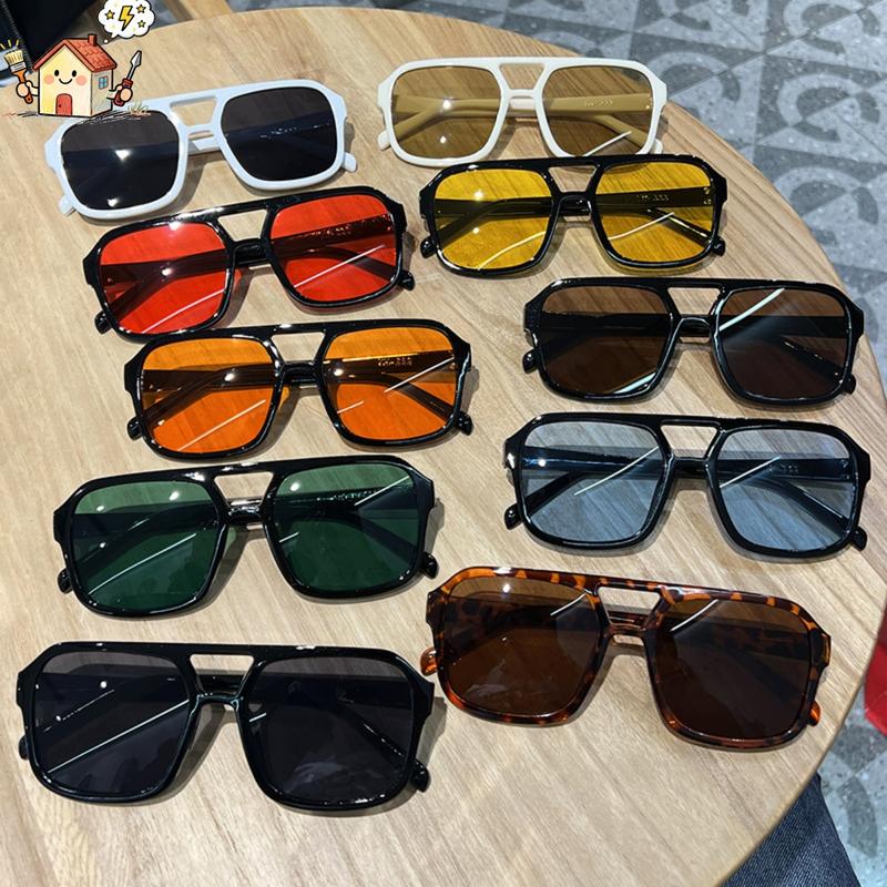 Kính râm gọng đôi màu kẹo – Unisex thời trang, viền chéo cá tính, chống UV , phong cách retro cực chất