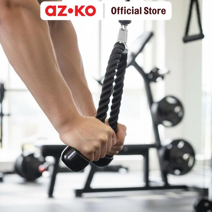 Gambar AZKO Kinetic Tali Cable Attachement Tricep - Hitam Tricep Rope Cable Attachment Aksesoris Gym Latihan Lengan Perlengkapan Fitness dari AZKO ID Kota Administrasi Jakarta Selatan Tokopedia